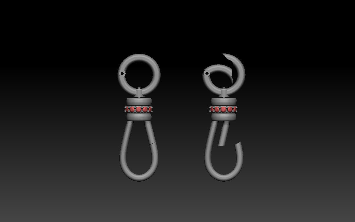 Lobster spring lock clasp 3D print model_7