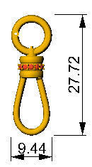 Lobster spring lock clasp 3D print model_2