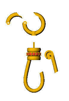 Lobster spring lock clasp 3D print model_5