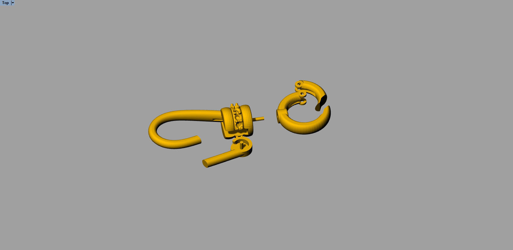Lobster spring lock clasp 3D print model_14