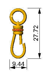 Lobster spring lock clasp 3D print model_12