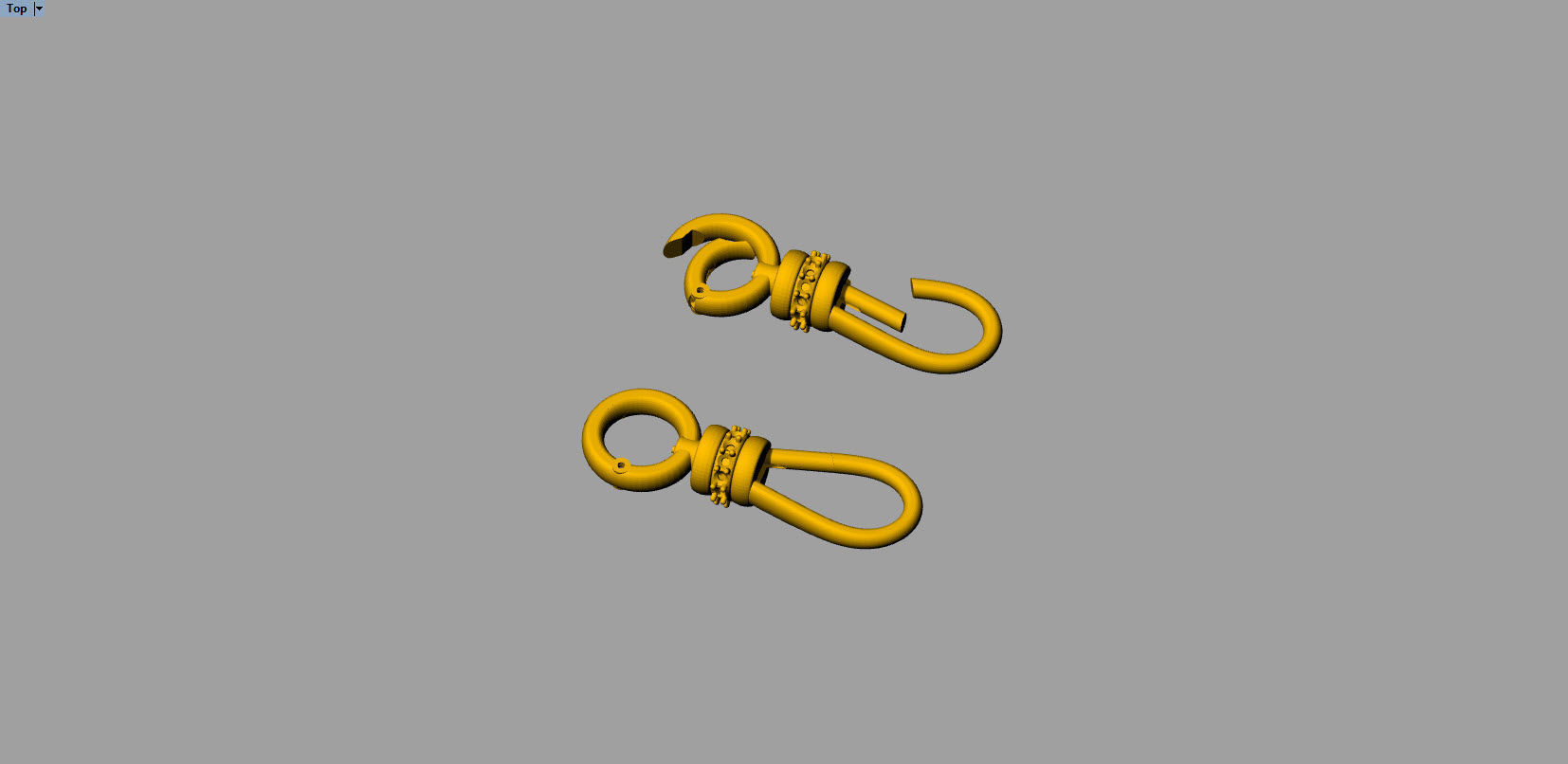Lobster spring lock clasp 3D print model_9