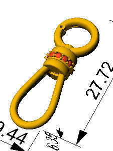 Lobster spring lock clasp 3D print model_8