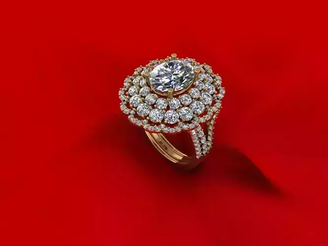 Side Stone Engagement Ring R6