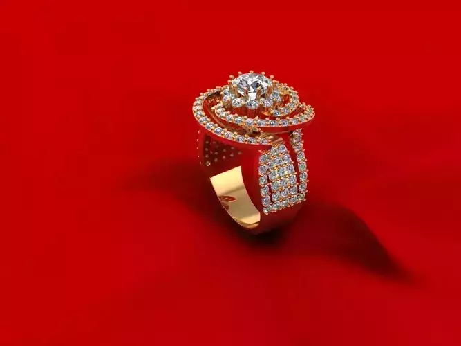 Twist Side Stone Ring R6