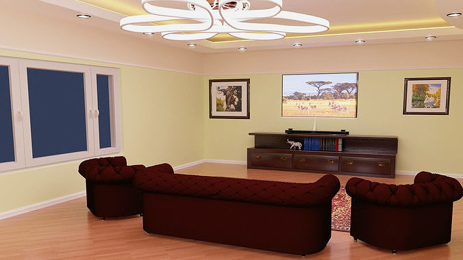 The oval living room 3D model
