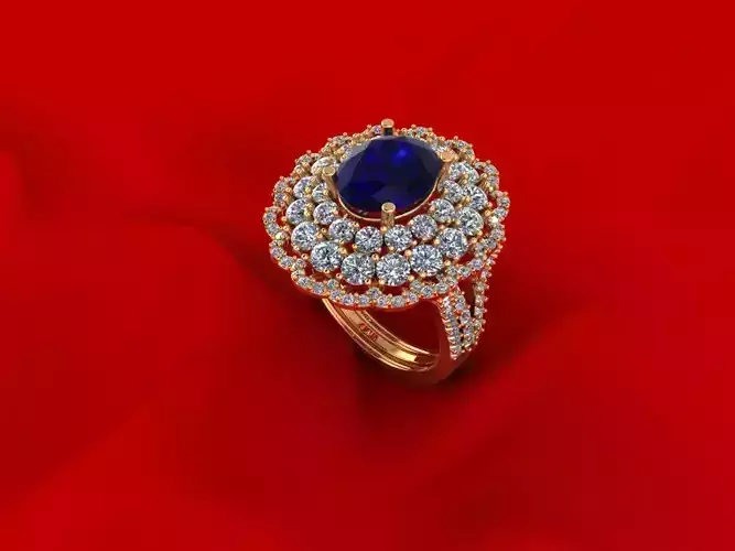 Side Stone Diamond Ring R4