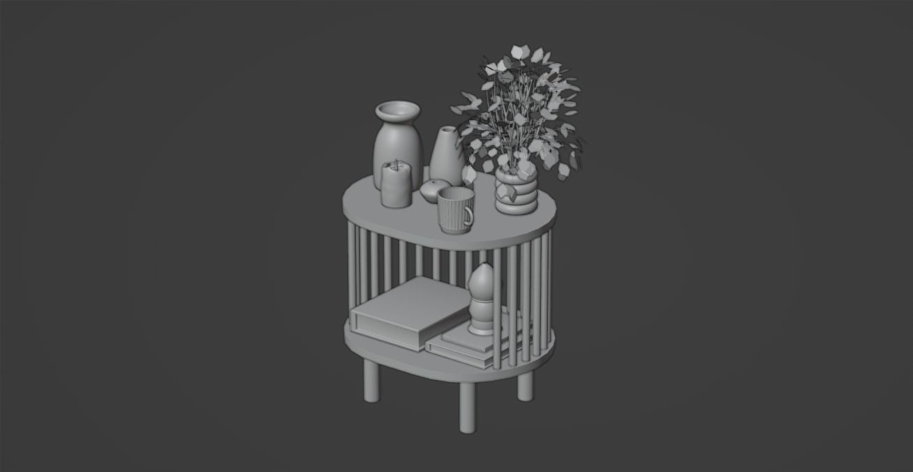 Bamboo Bedside Table Connery  3D model_16