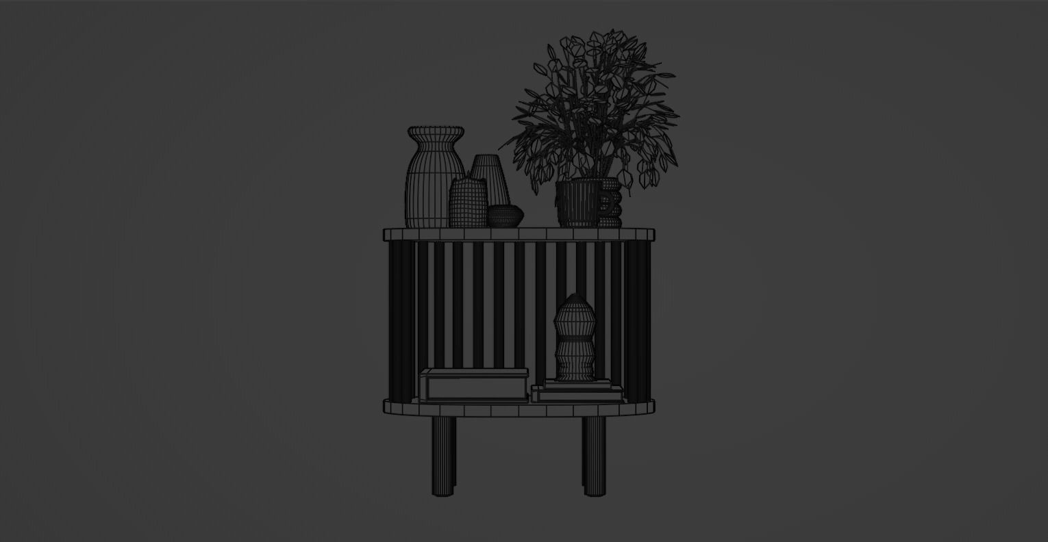 Bamboo Bedside Table Connery  3D model_7