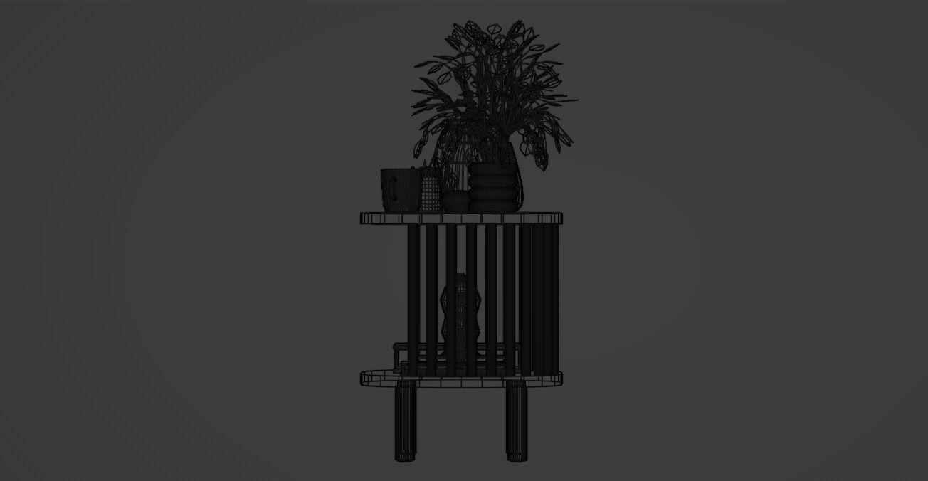 Bamboo Bedside Table Connery  3D model_15