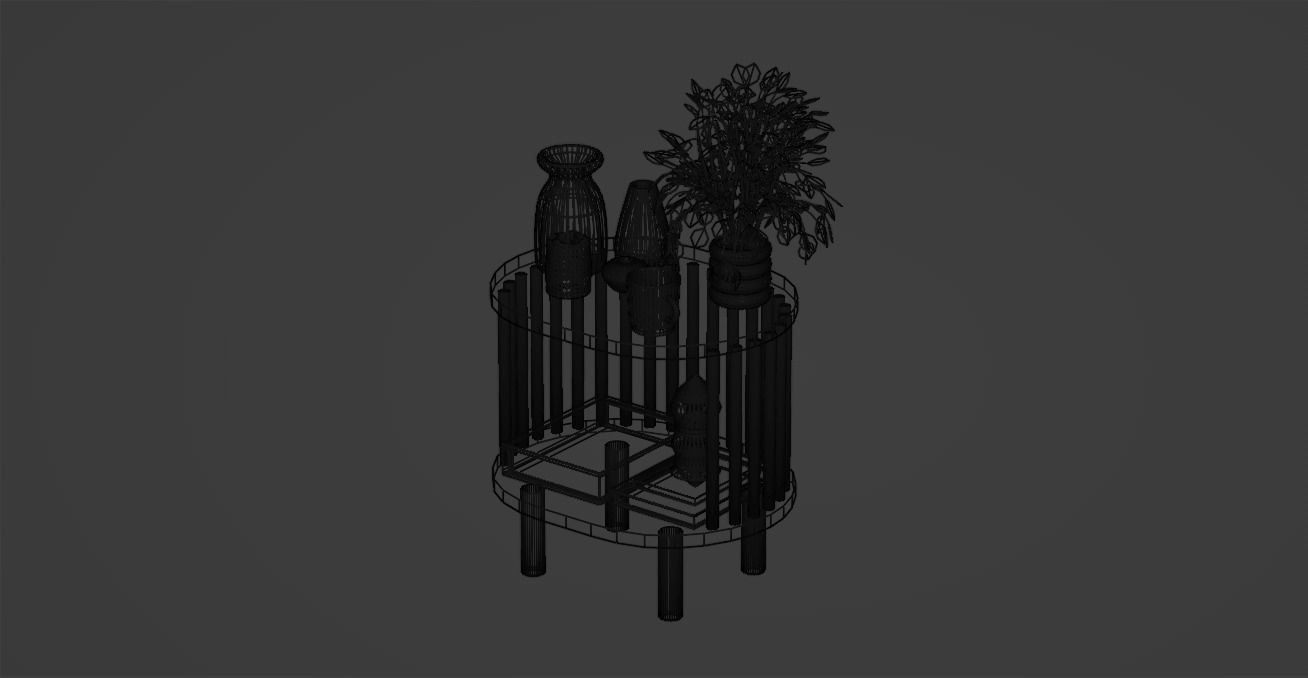 Bamboo Bedside Table Connery  3D model_18