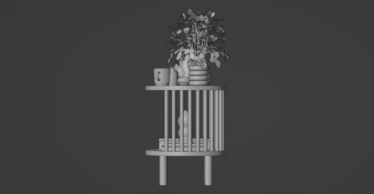 Bamboo Bedside Table Connery  3D model_13