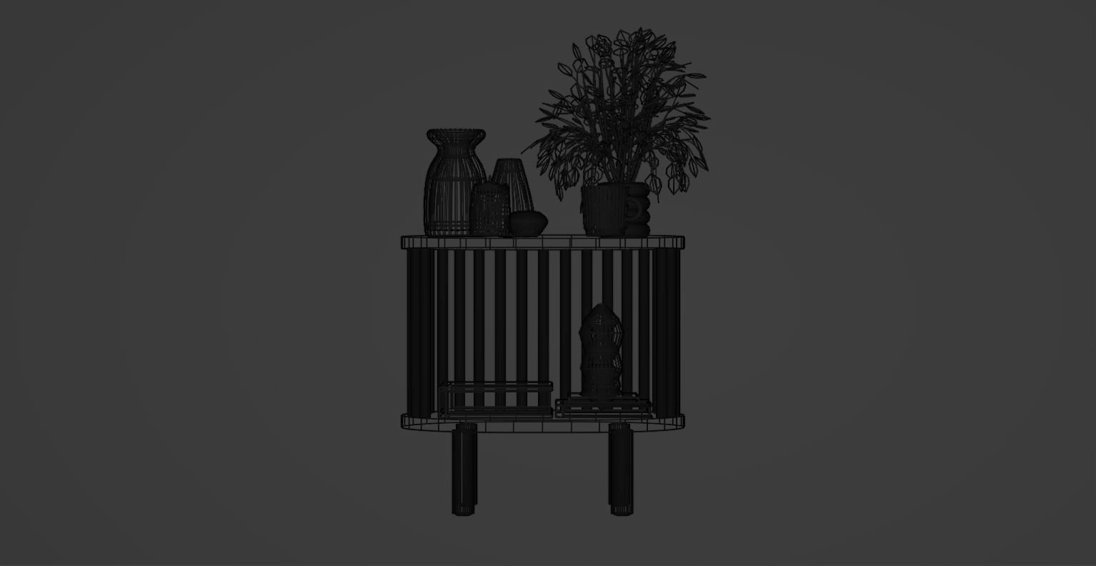 Bamboo Bedside Table Connery  3D model_8