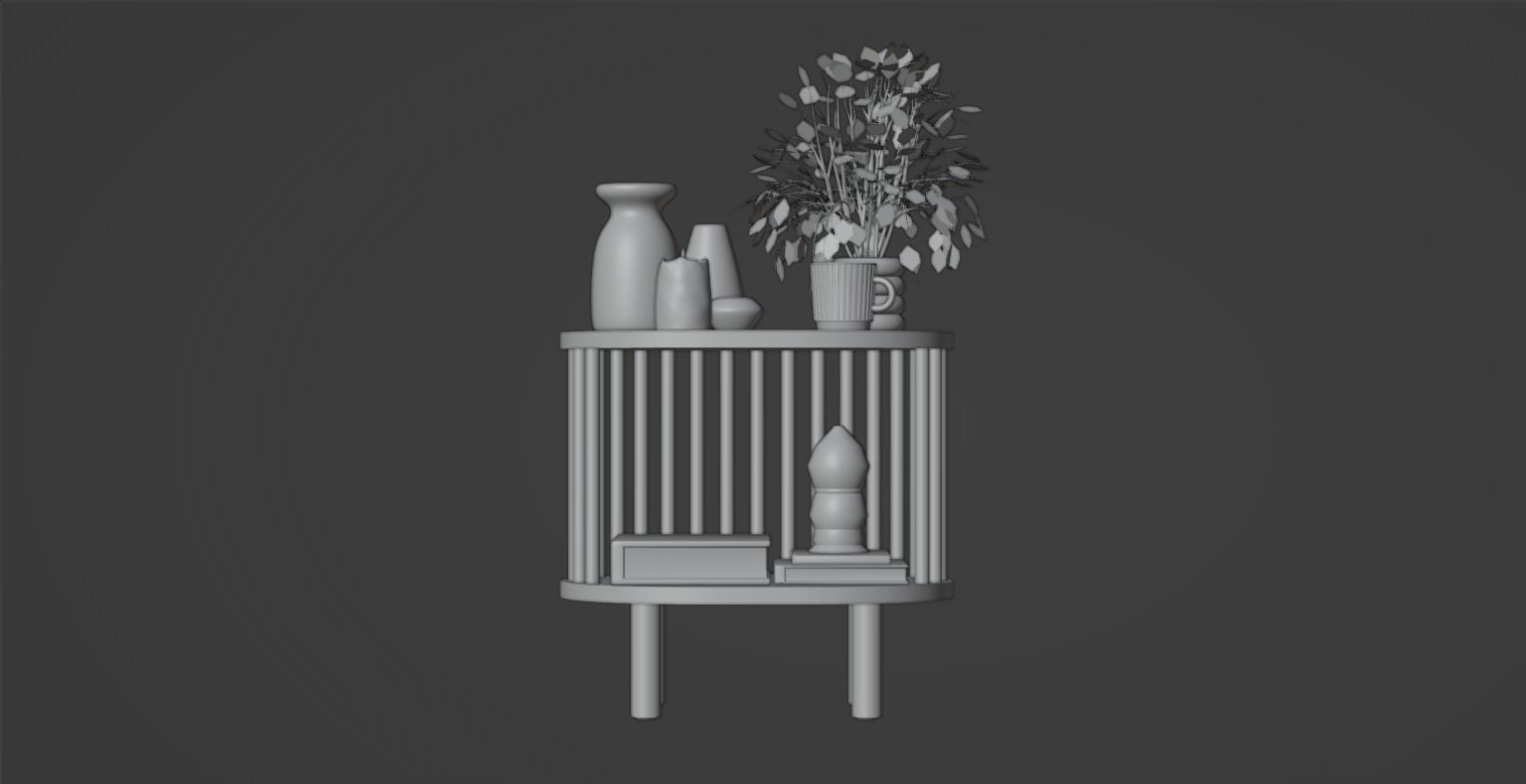 Bamboo Bedside Table Connery  3D model_6