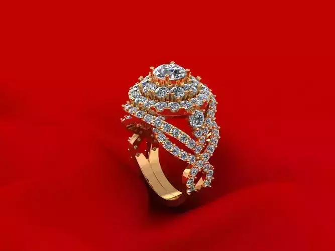 Halo Women Fashion Ring R7