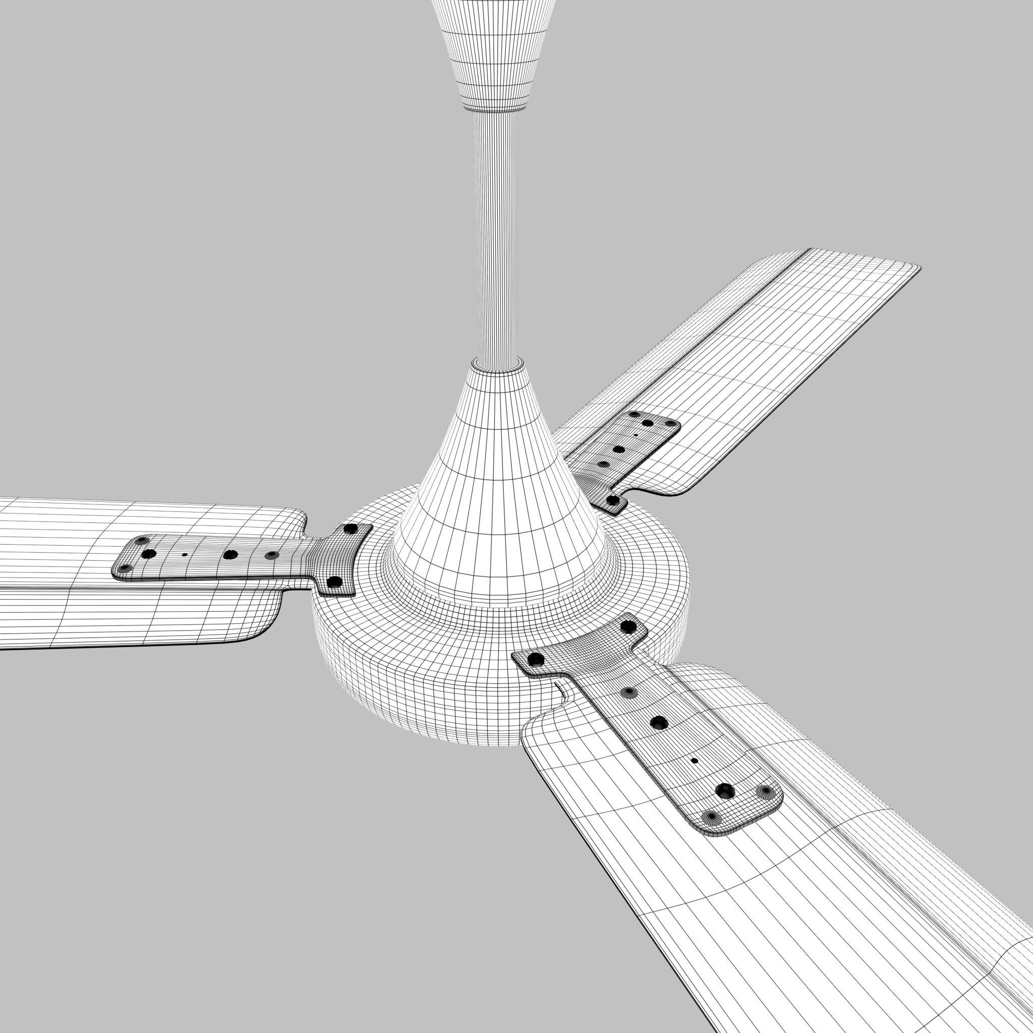ceiling fan Low-poly 3D model_6