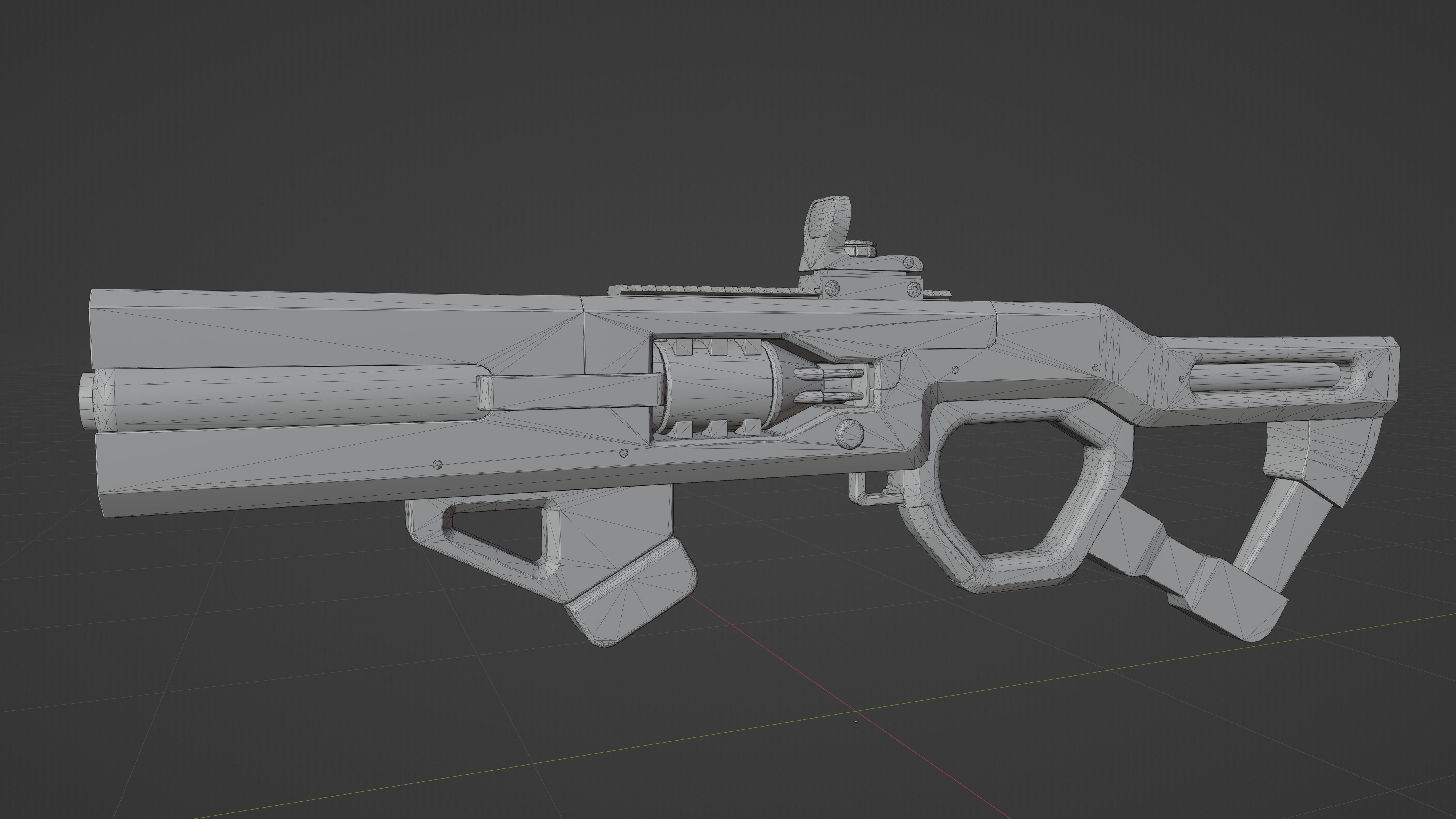 Sci-Fi Energy Gun Low-poly 3D model_7