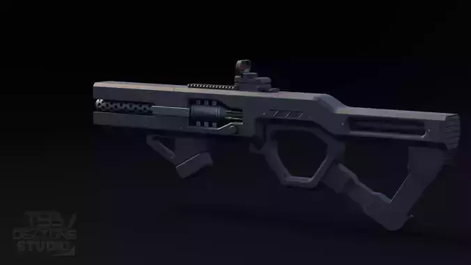 Sci-Fi Energy Gun Low-poly 3D model
