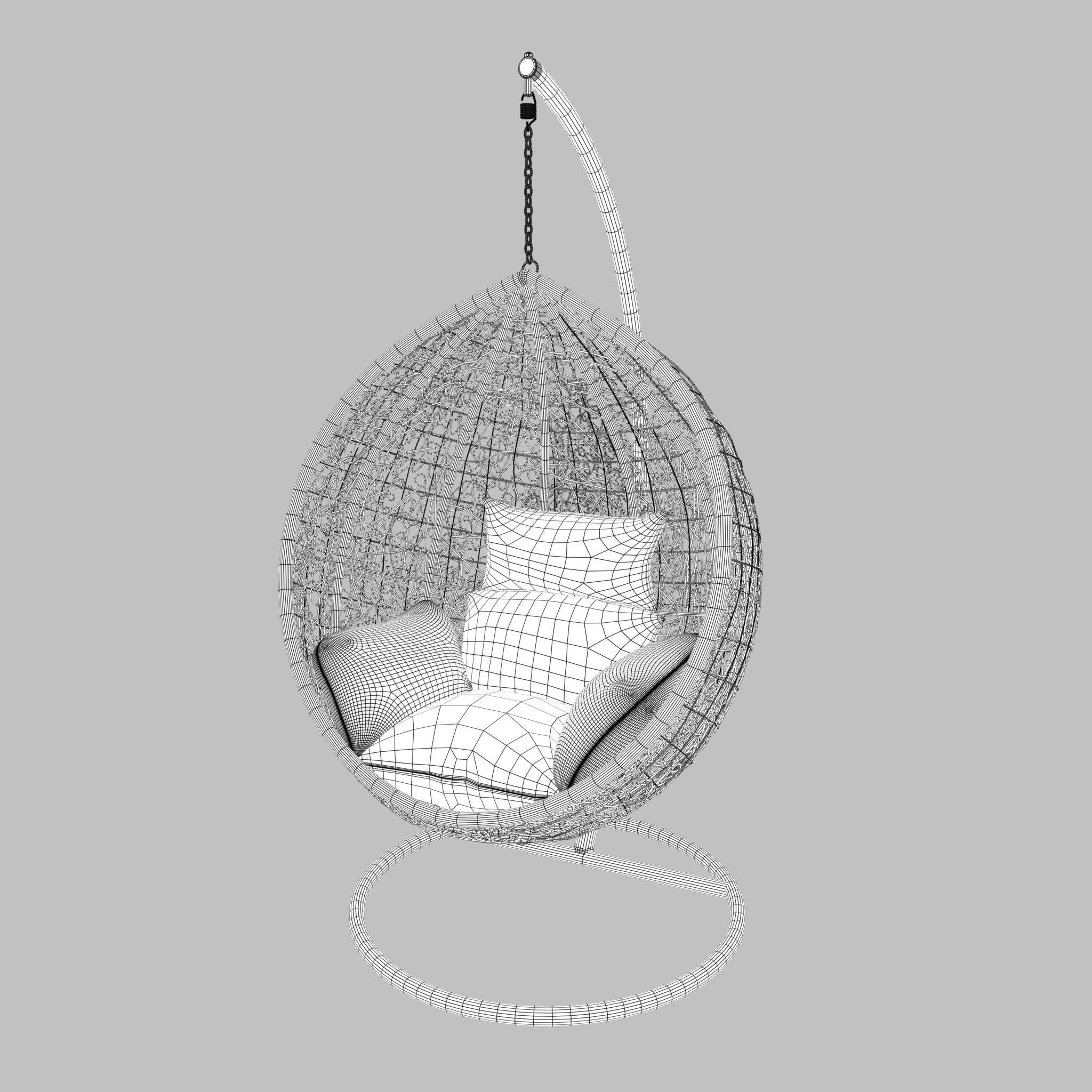Swing seat Low-poly 3D model_7