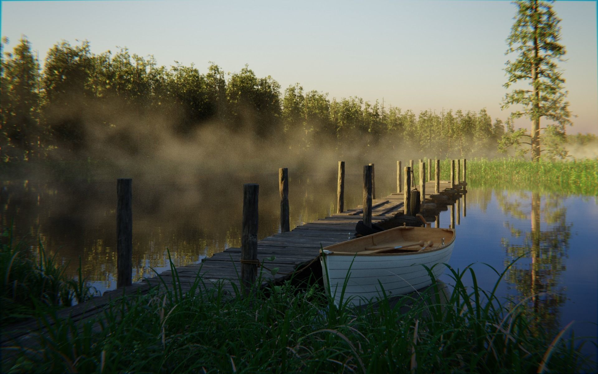 Forest Lake 3d Scene 3D model_7