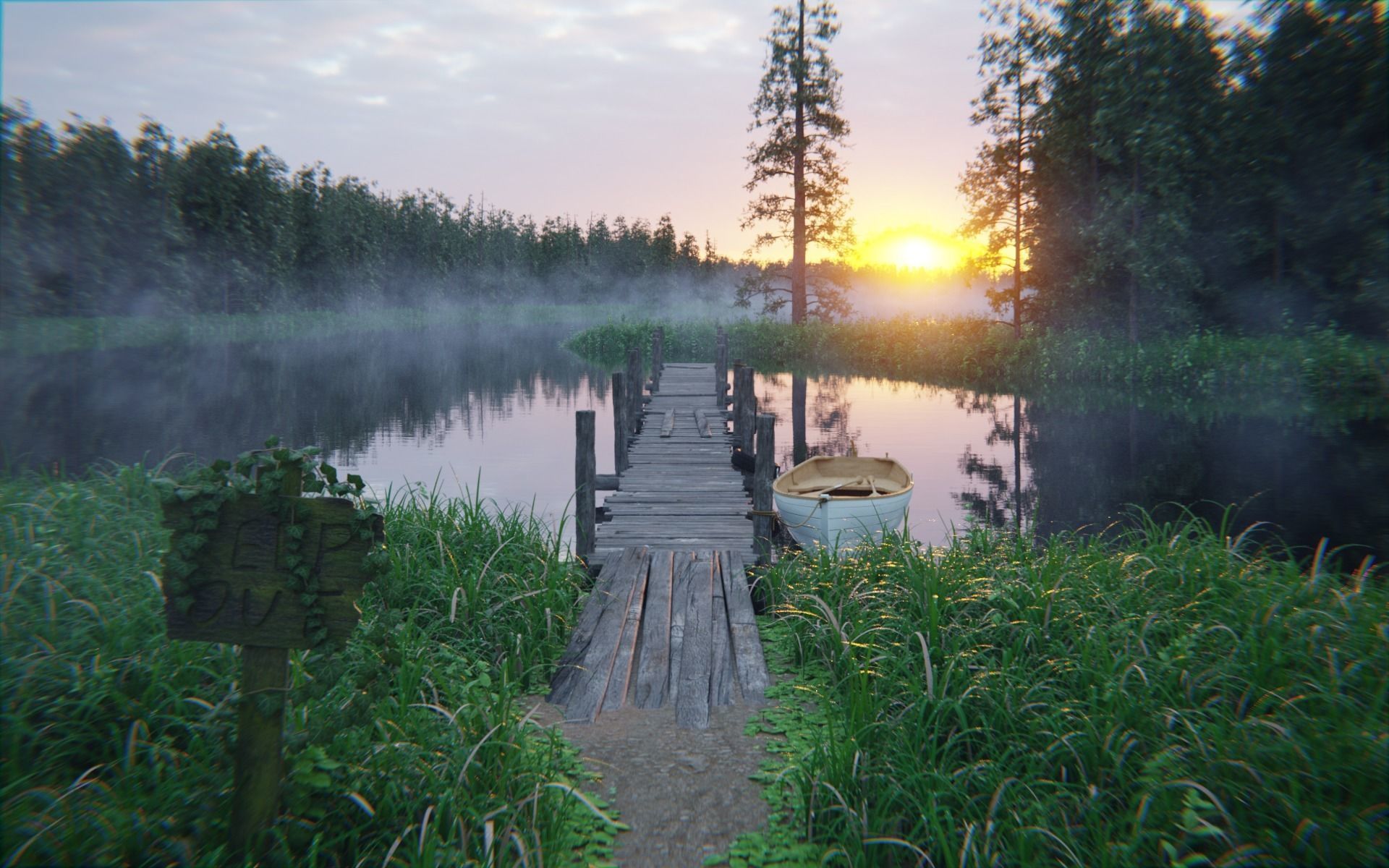 Forest Lake 3d Scene 3D model_2