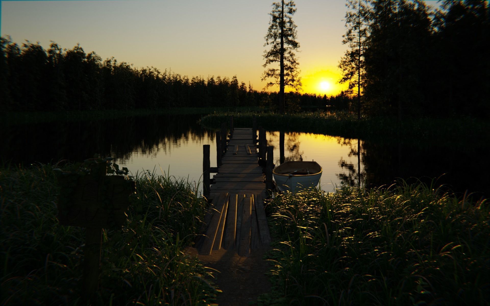 Forest Lake 3d Scene 3D model_5