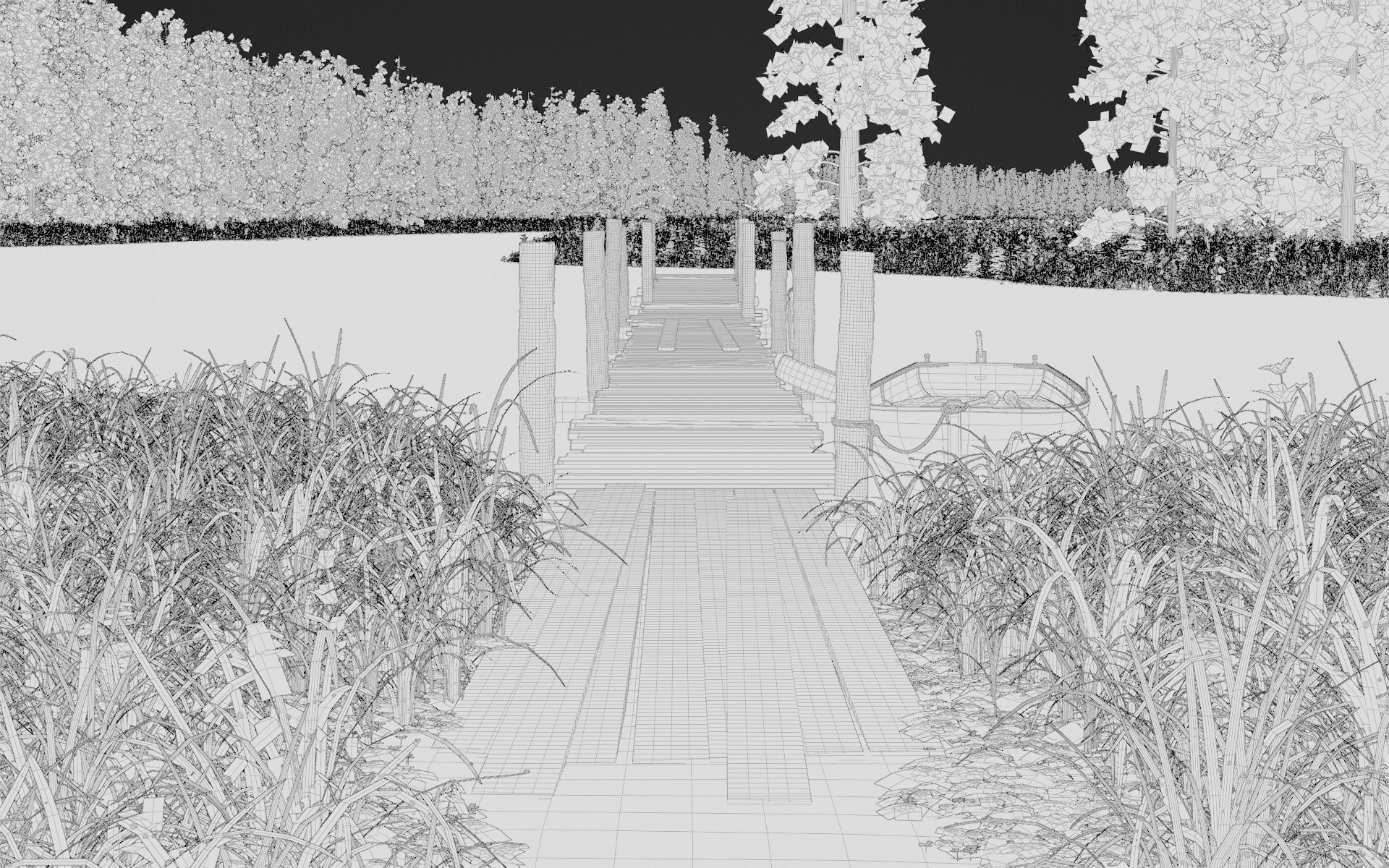 Forest Lake 3d Scene 3D model_16