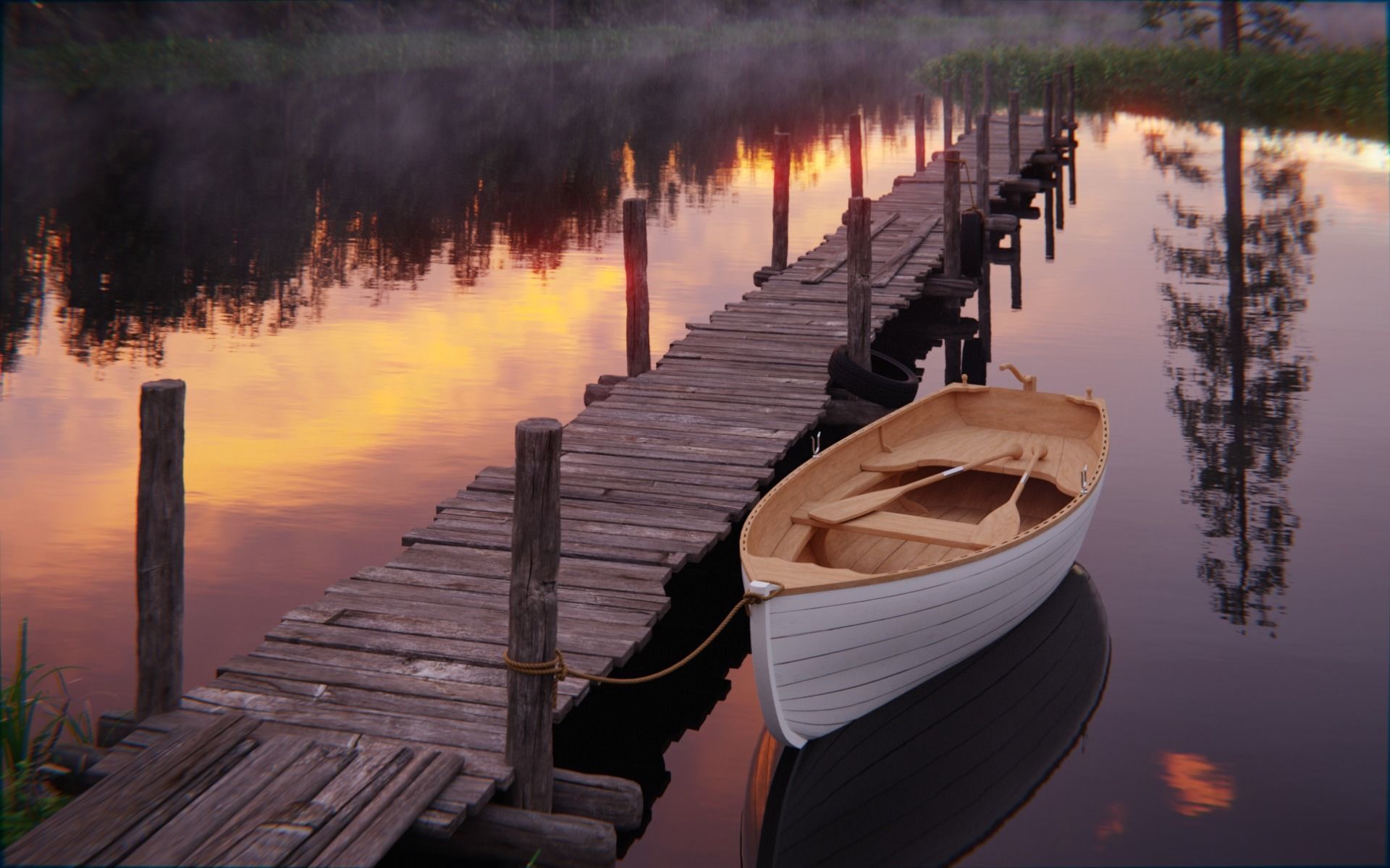 Forest Lake 3d Scene 3D model_1