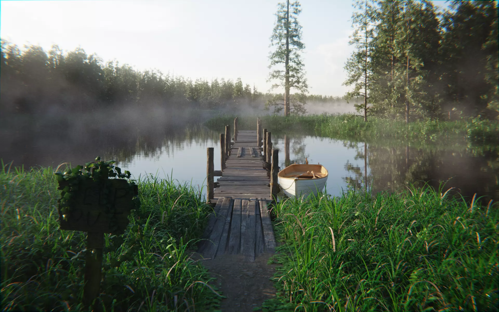 Forest Lake 3d Scene 3D model_0