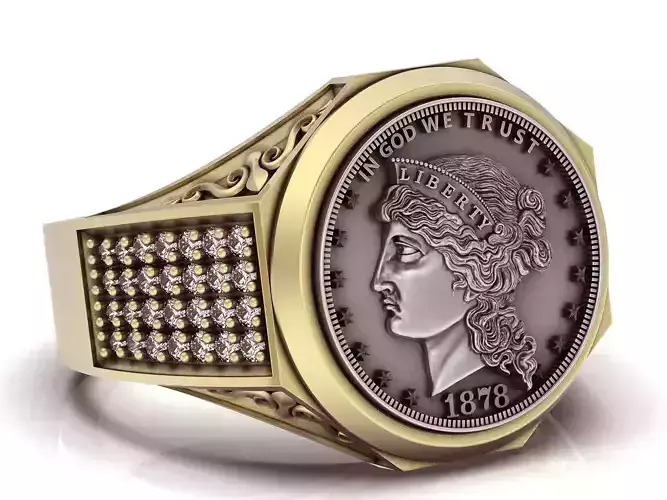 1879-S Morgan Silver Dollar Coin printable jewelry Ring