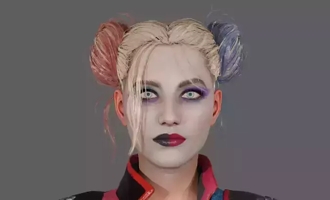 Harley Quinn Realistic And Rigged 3D Model 3D model