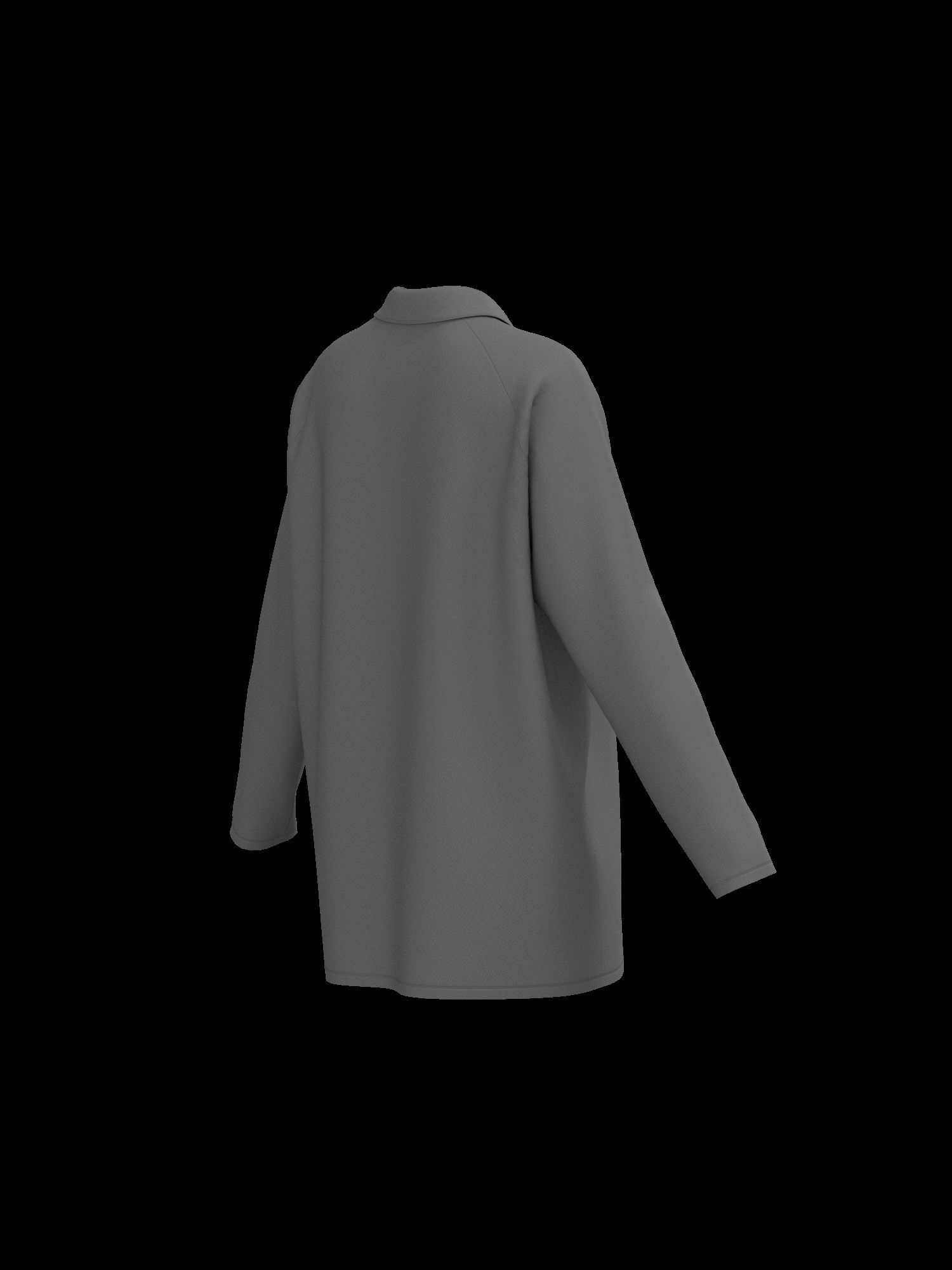 Female oversized raglan polo longsleeve 3D model_12