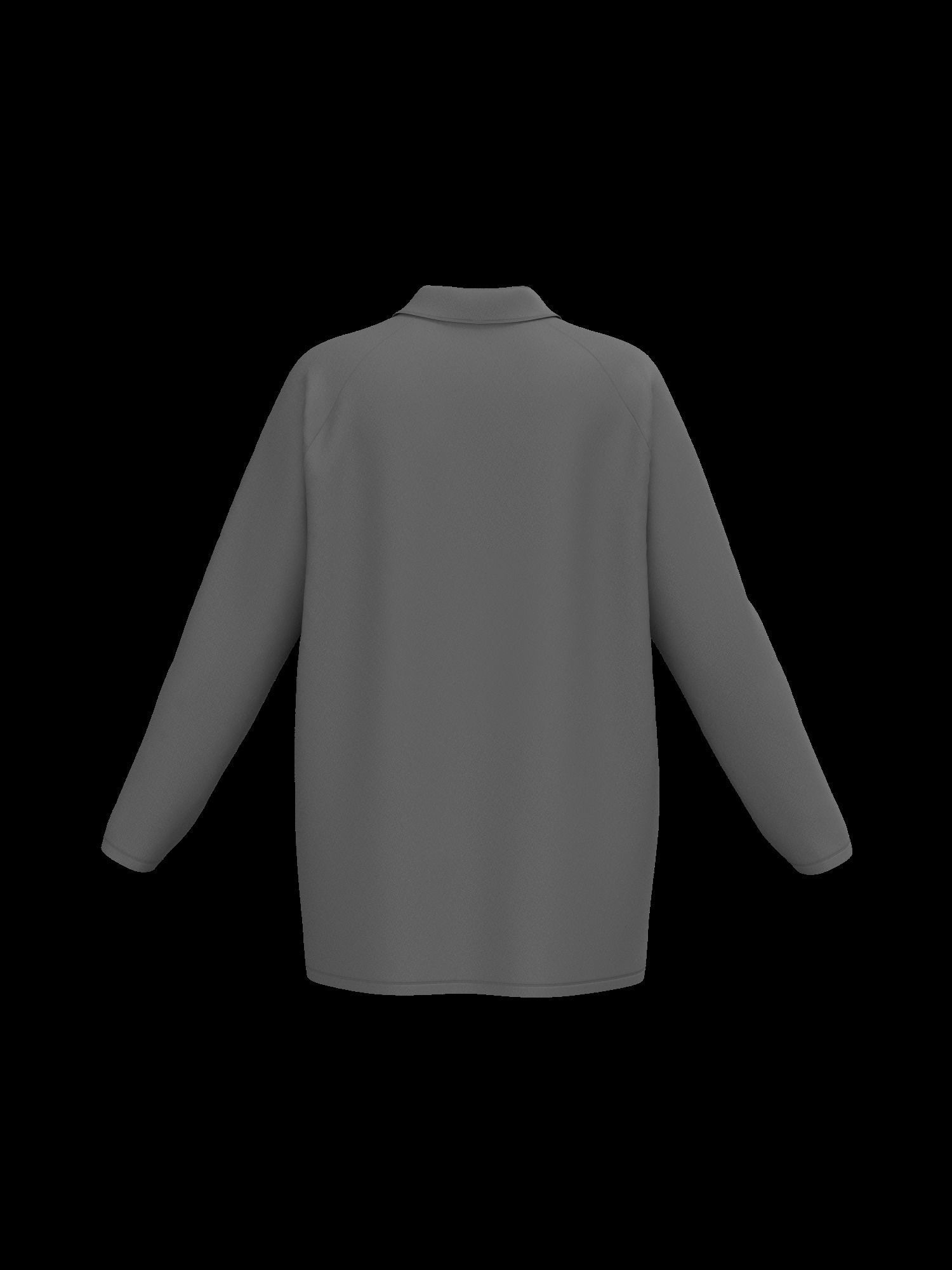 Female oversized raglan polo longsleeve 3D model_14