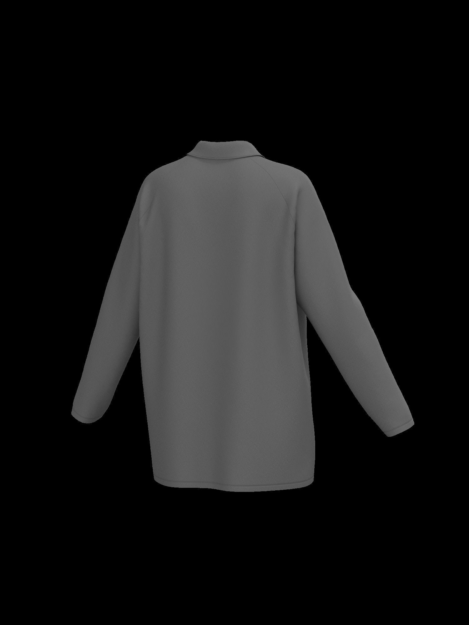 Female oversized raglan polo longsleeve 3D model_13