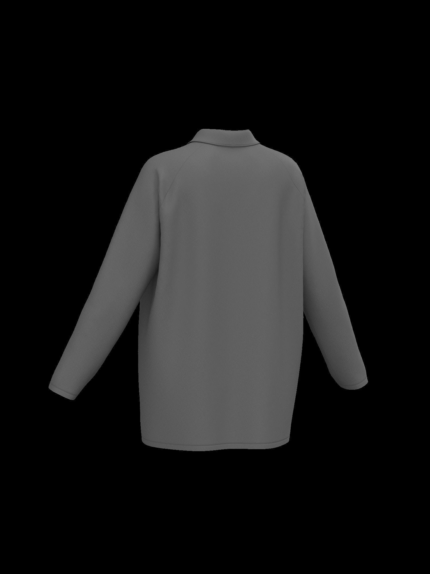 Female oversized raglan polo longsleeve 3D model_15