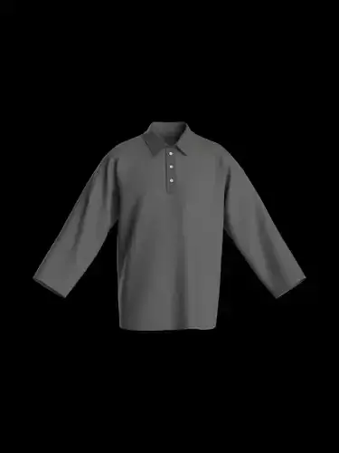 Male oversized raglan polo longsleeve