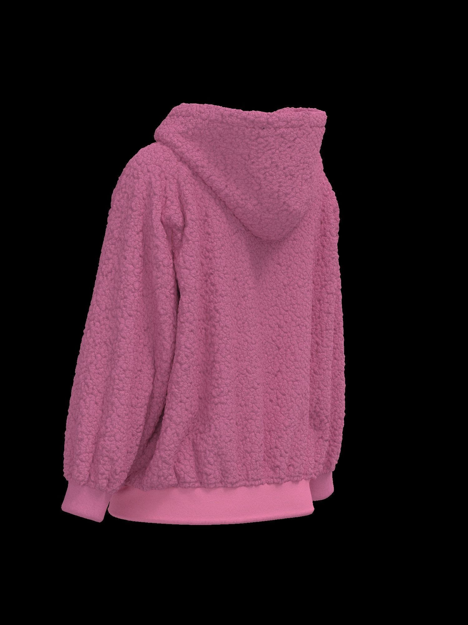 Female oversized raglan hoodie 3D model_2