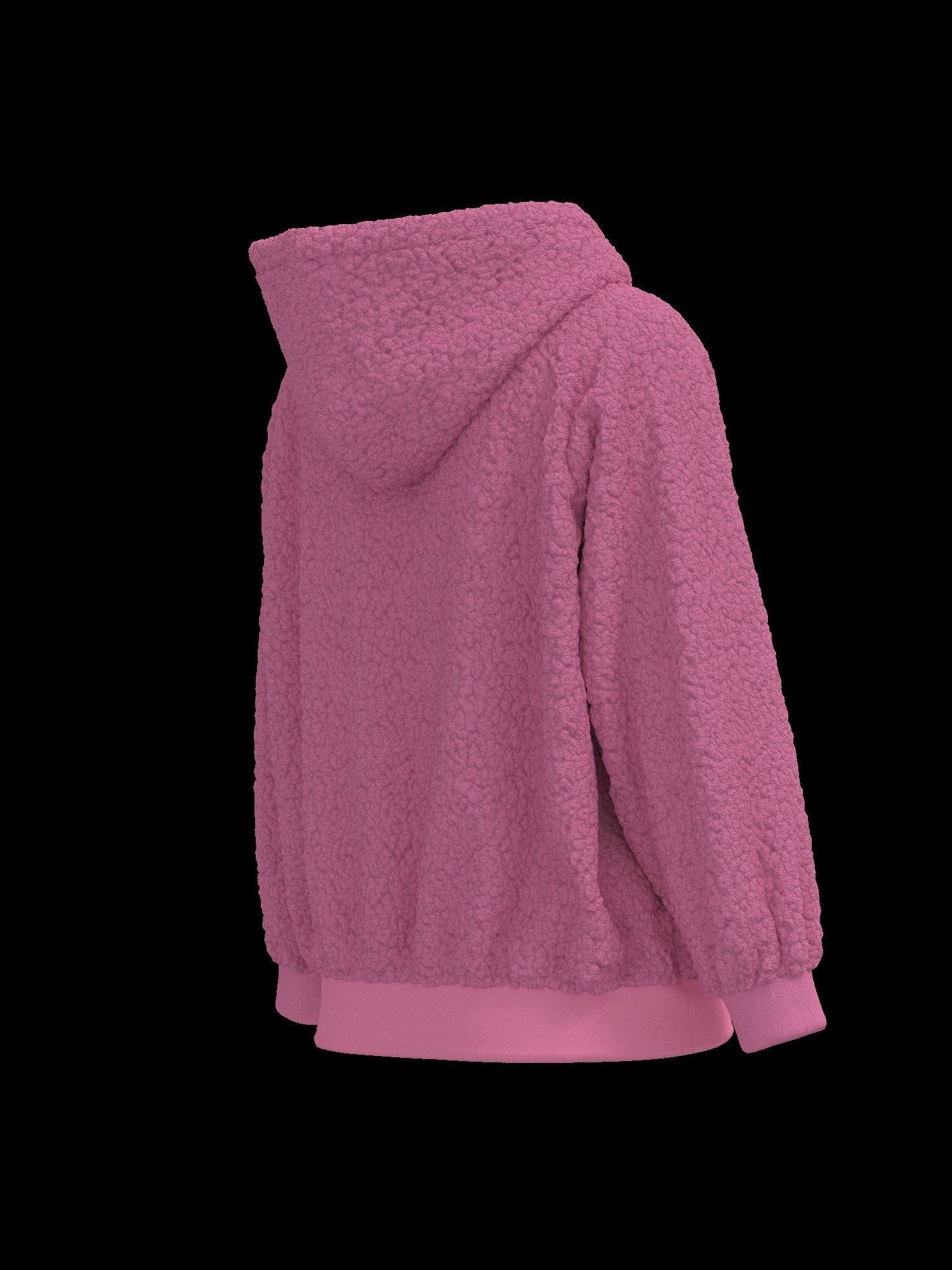 Female oversized raglan hoodie 3D model_12