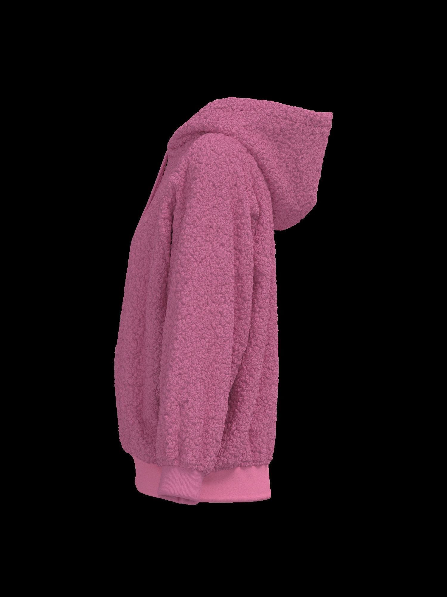 Female oversized raglan hoodie 3D model_4