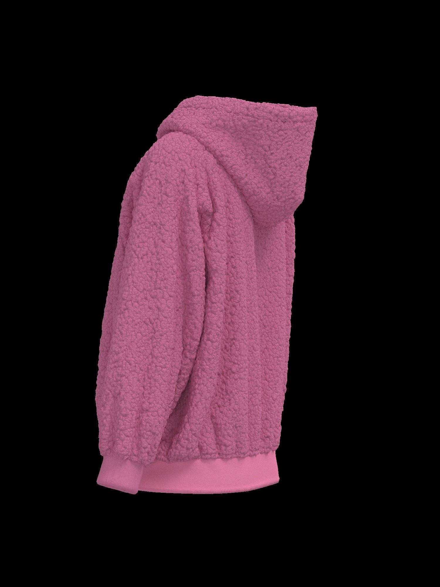 Female oversized raglan hoodie 3D model_3