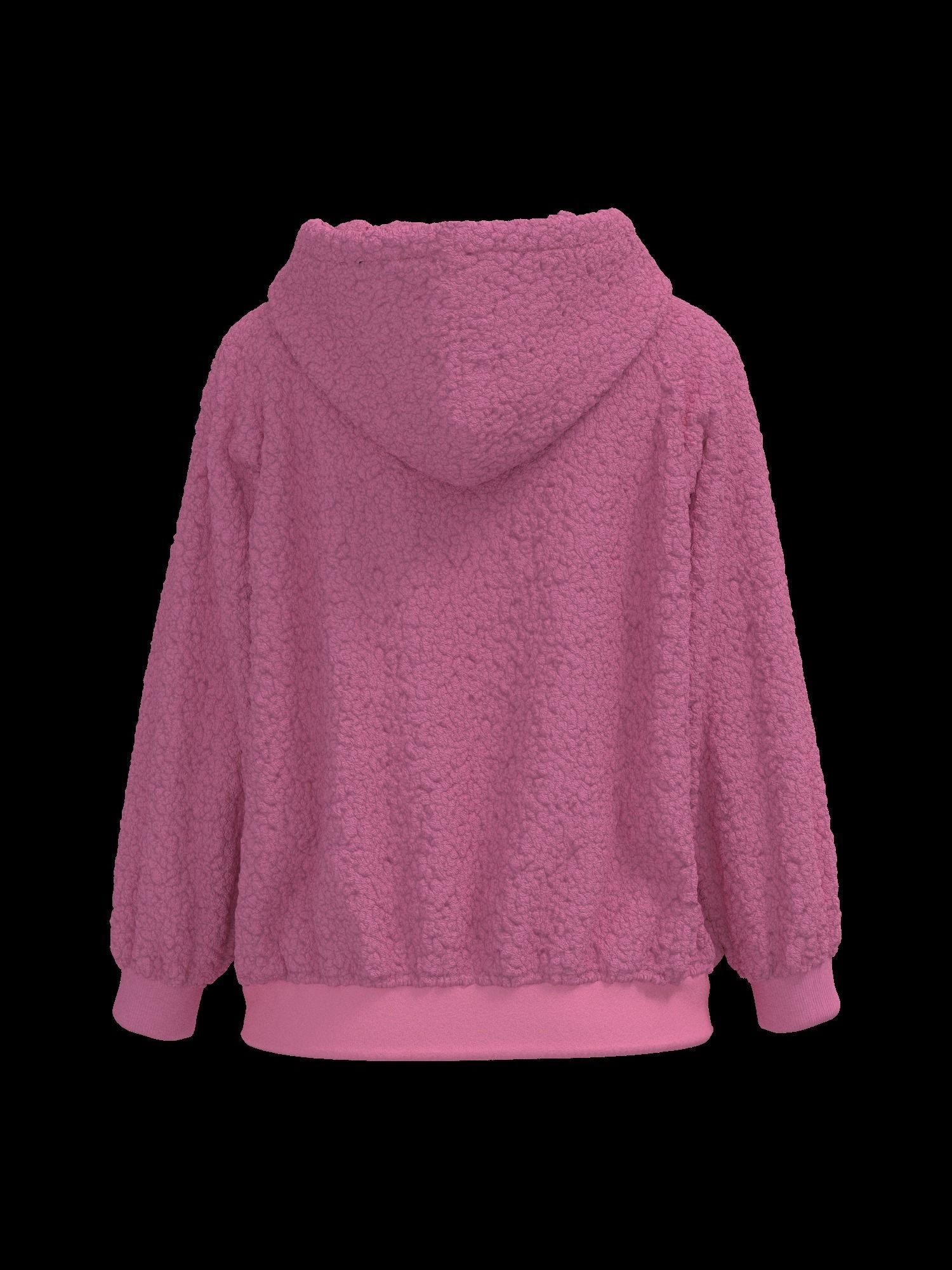 Female oversized raglan hoodie 3D model_14