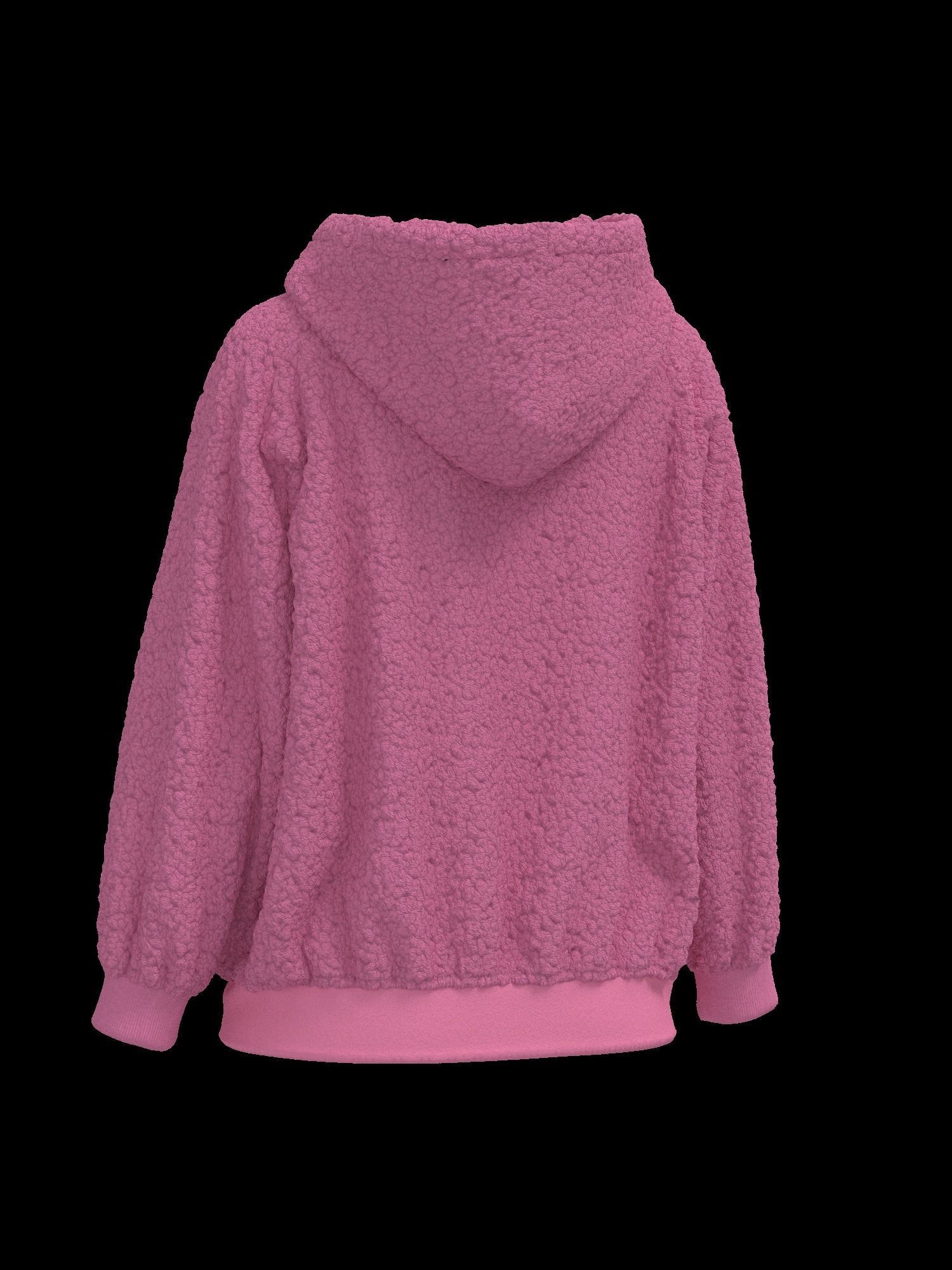 Female oversized raglan hoodie 3D model_15