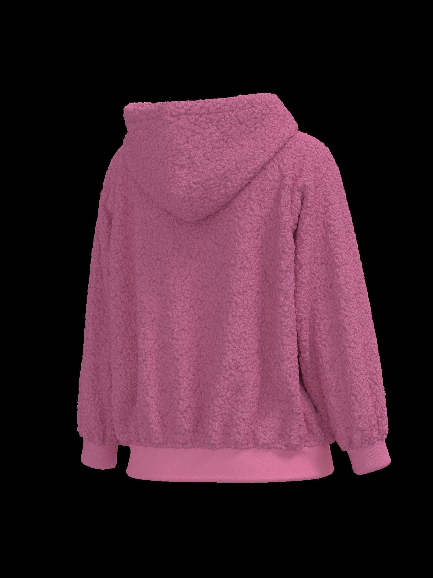 Female oversized raglan hoodie 3D model_13