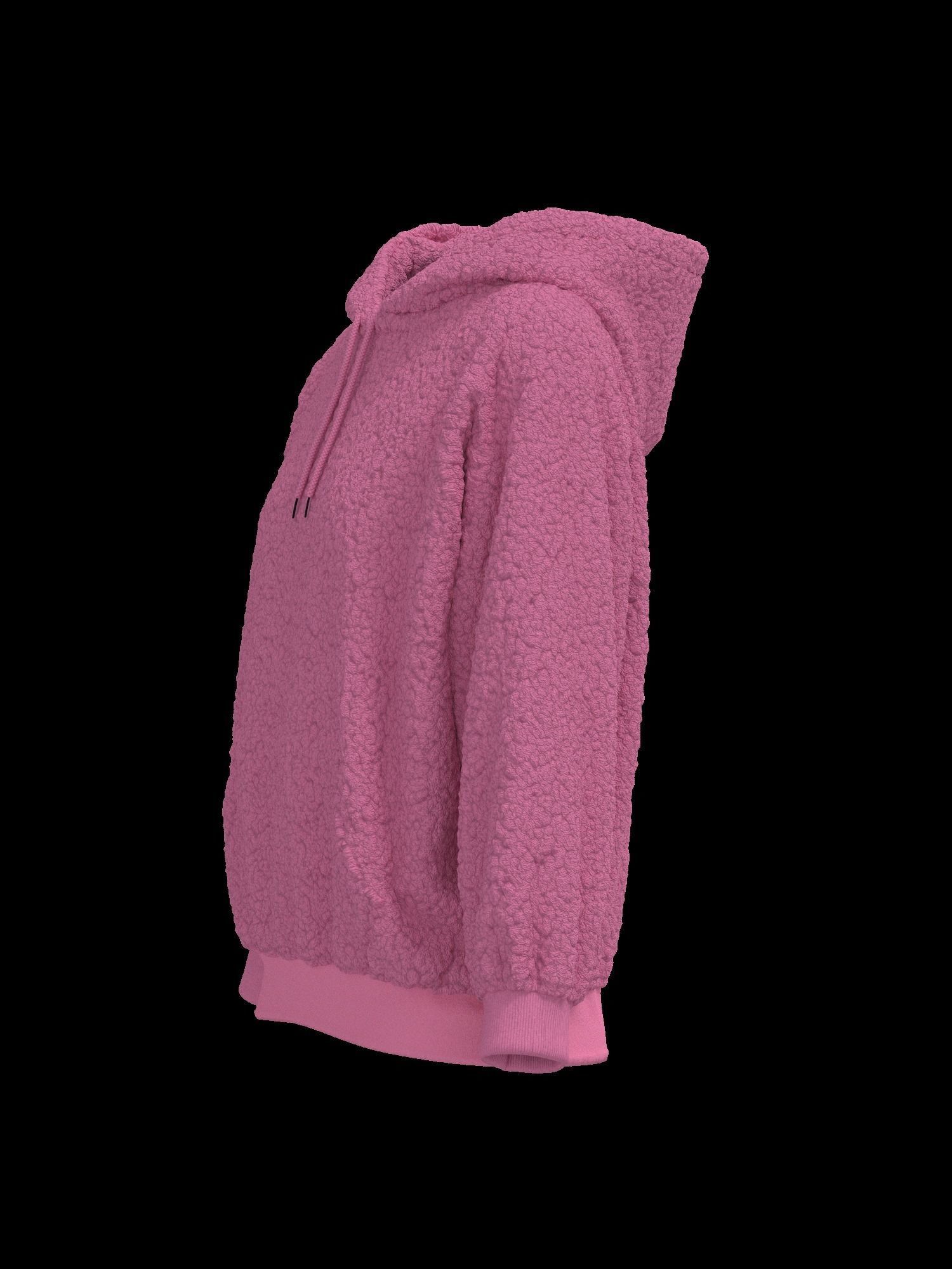 Female oversized raglan hoodie 3D model_5