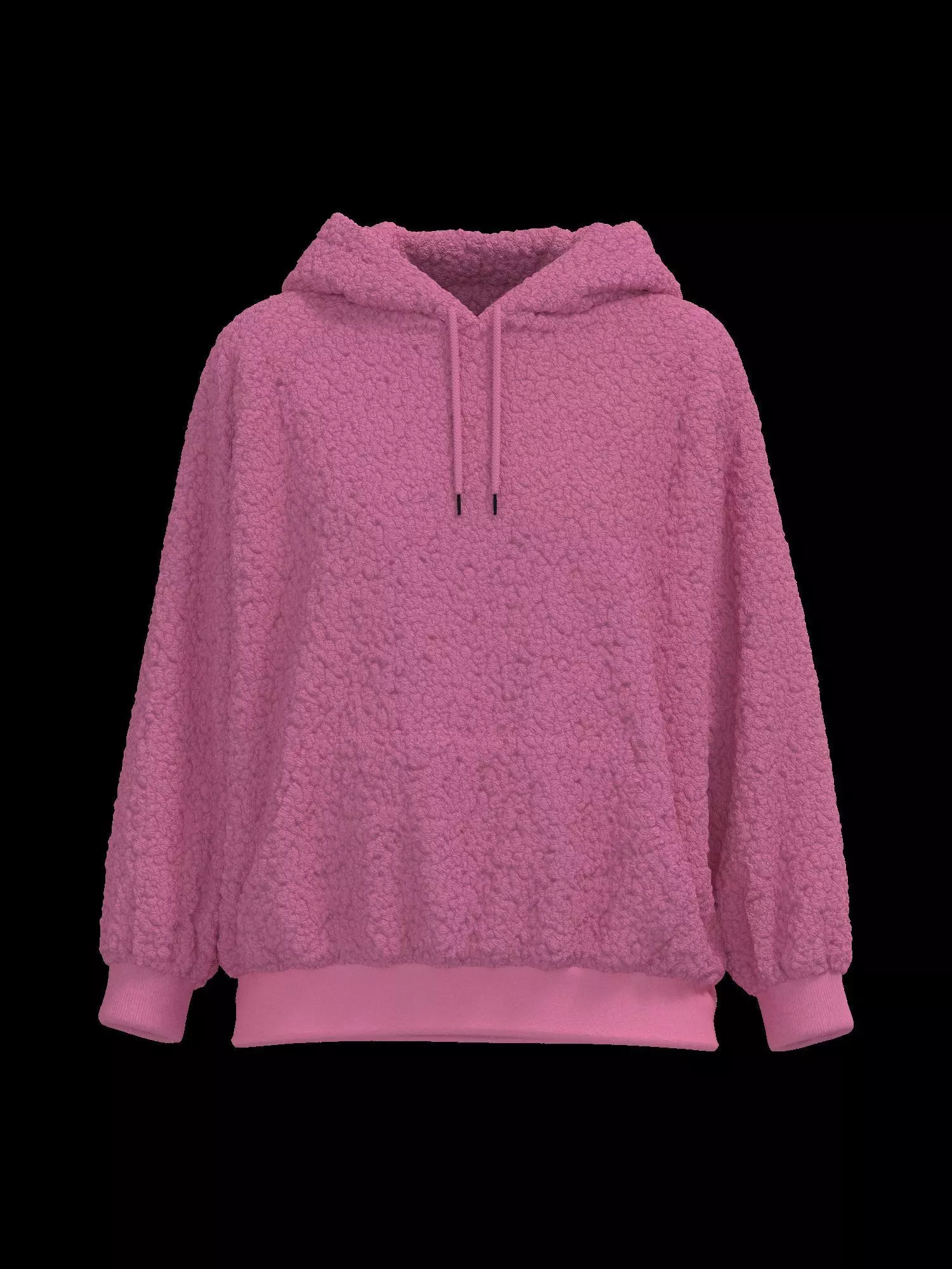 Female oversized raglan hoodie 3D model_0