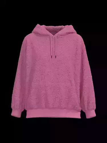 Female oversized raglan hoodie 3D model