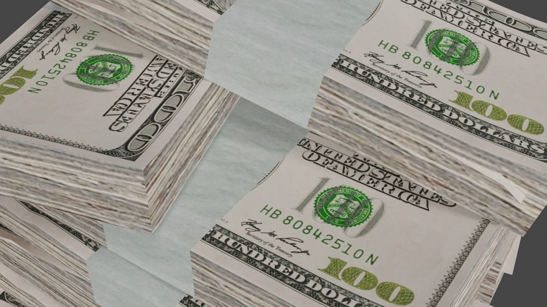 100 Dollar Bill Pack 3D model_18