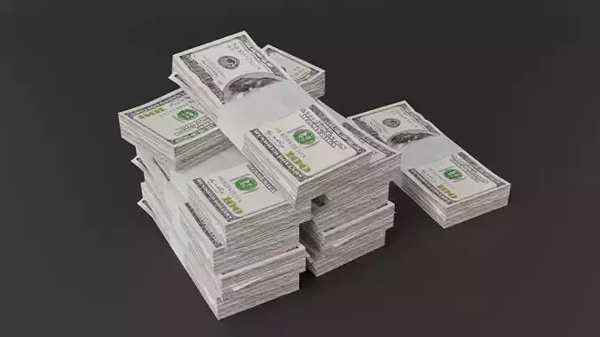 100 Dollar Bill Pack 3D model