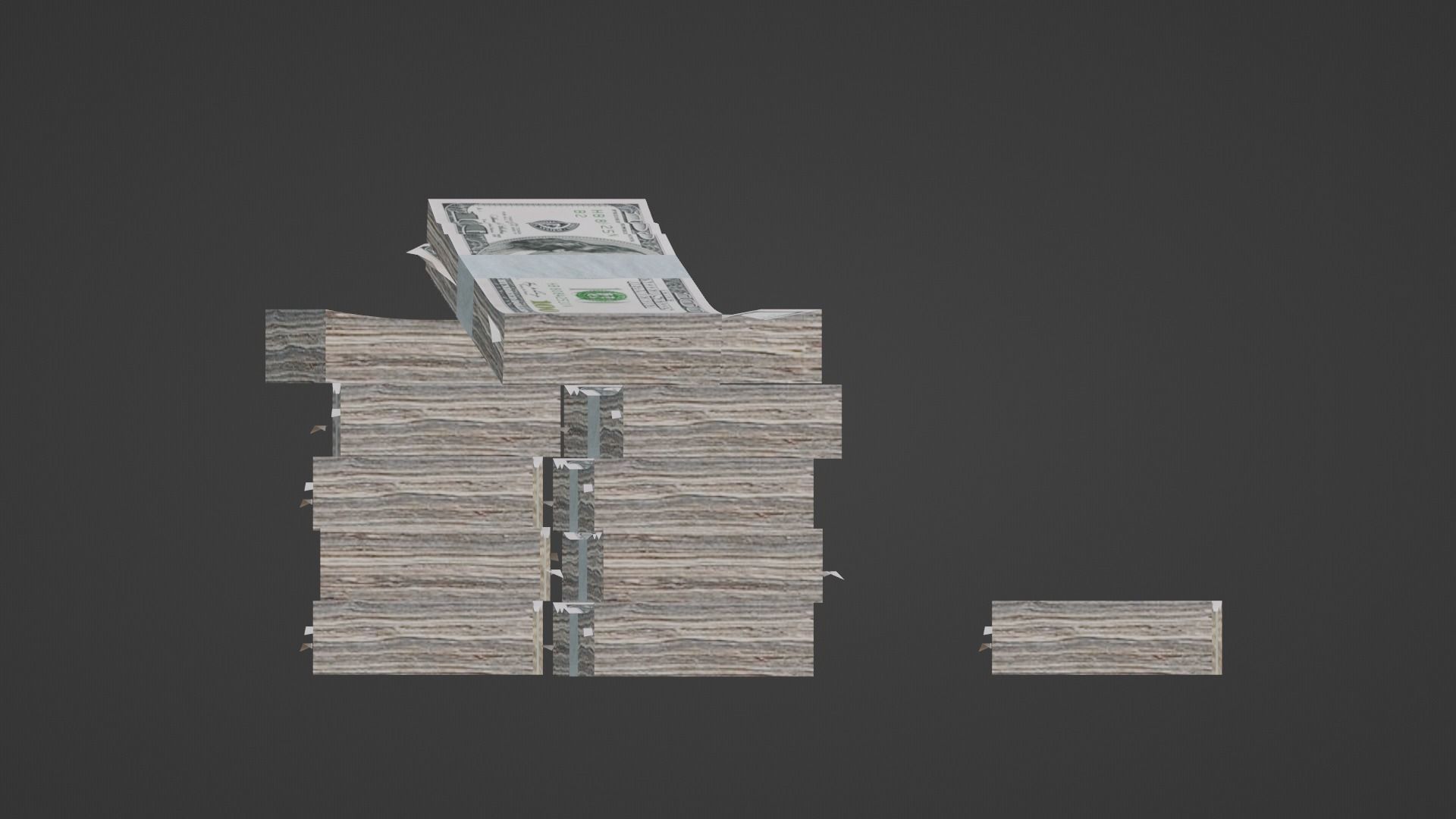 100 Dollar Bill Pack 3D model_16
