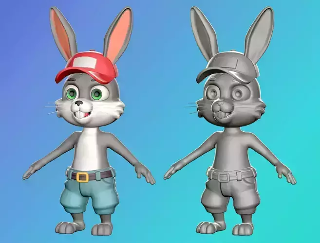Bunny - basemesh high-poly sculpt